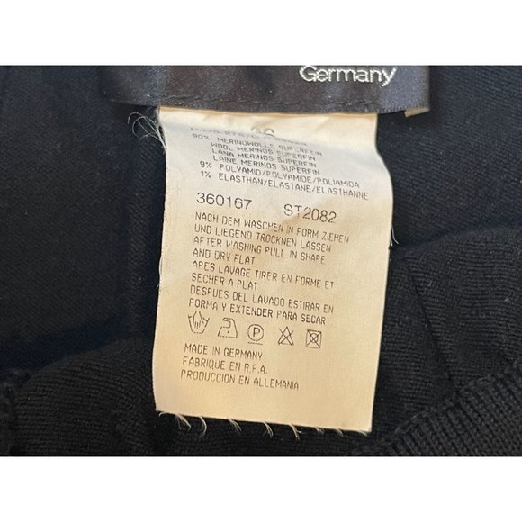 DINOVALIANO Womens Trousers Wool Pant Tapered Leg Elastic Waist Black Size 36 - Picture 10 of 10